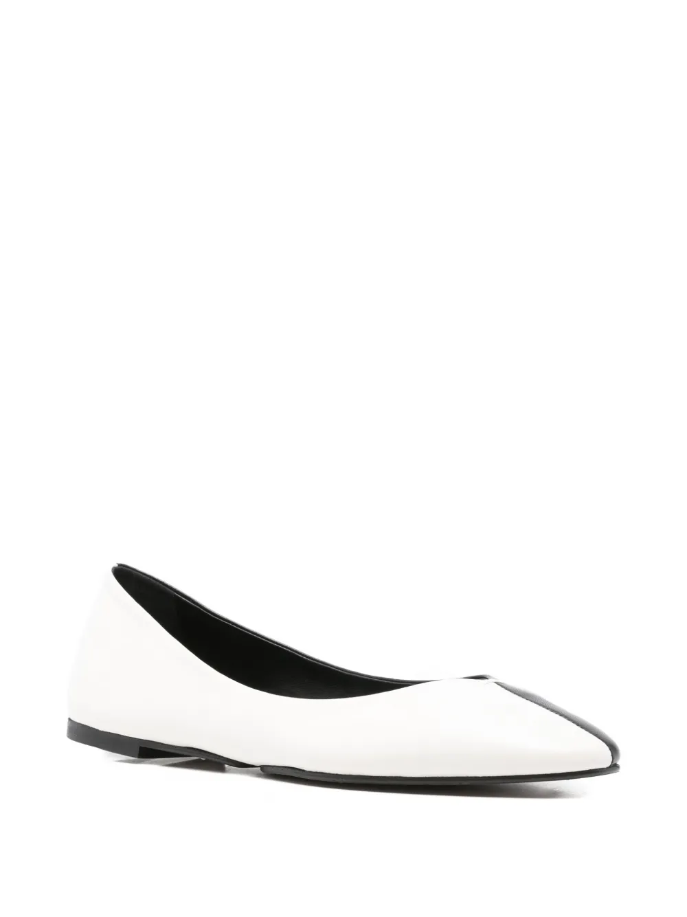 Jacquemus Ovalo Two-tone Ballet Flats In Black