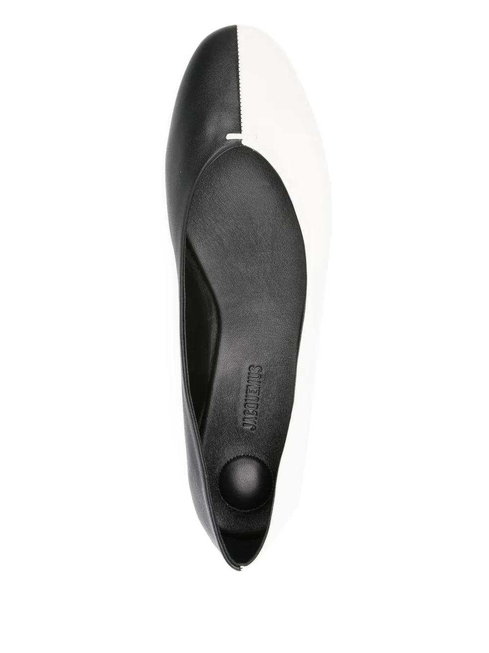 Jacquemus Ovalo Two-tone Ballet Flats In Black