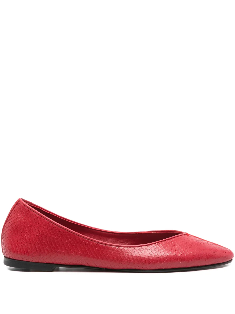 Jacquemus leather snakeskin ballet flats Red