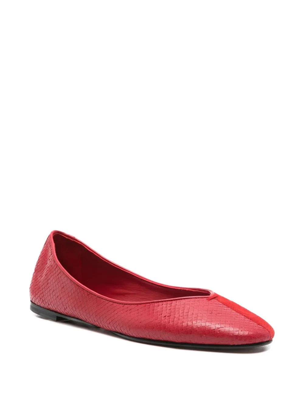 Jacquemus leather snakeskin ballet flats Red