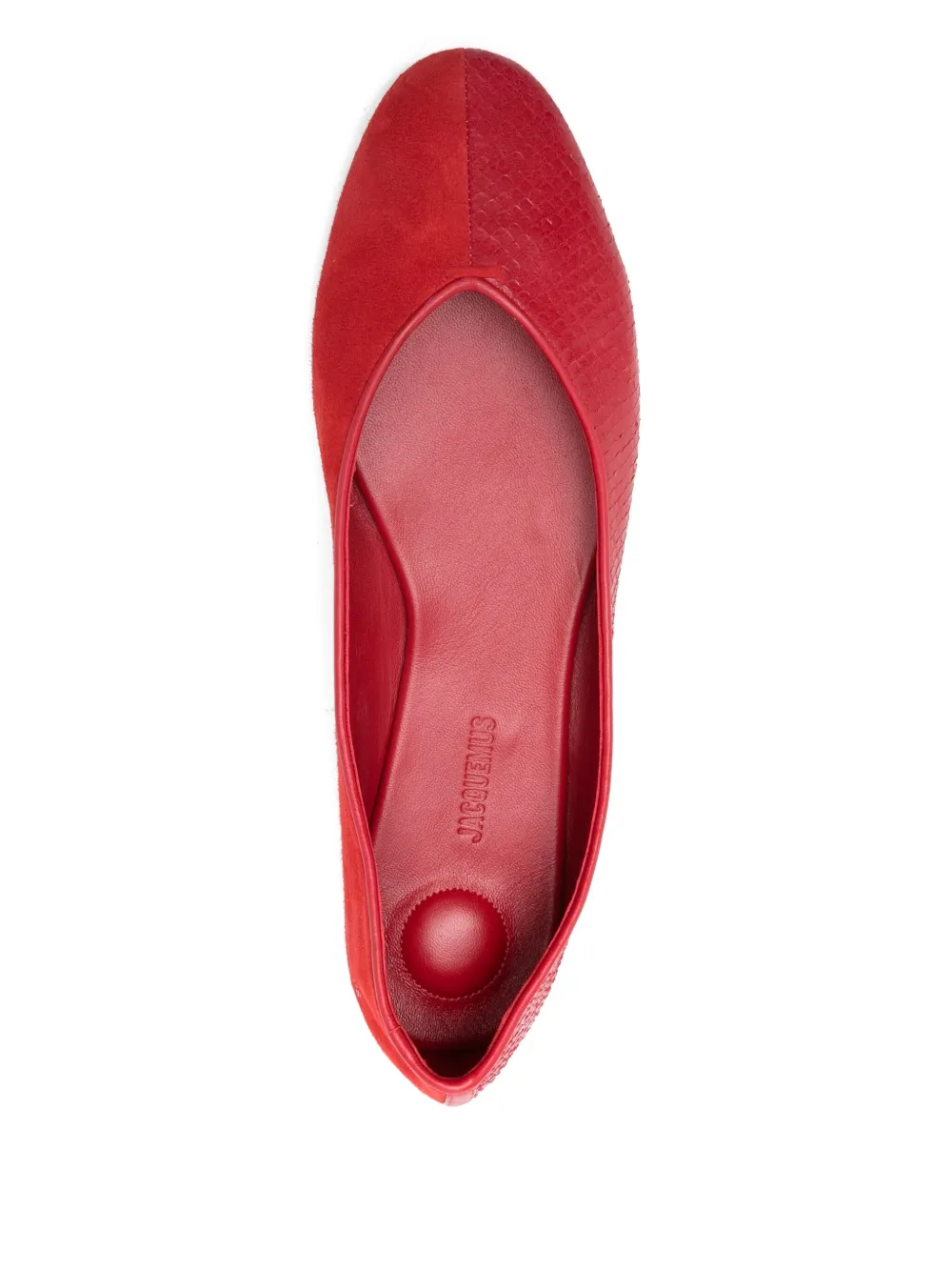 Jacquemus leather snakeskin ballet flats Red