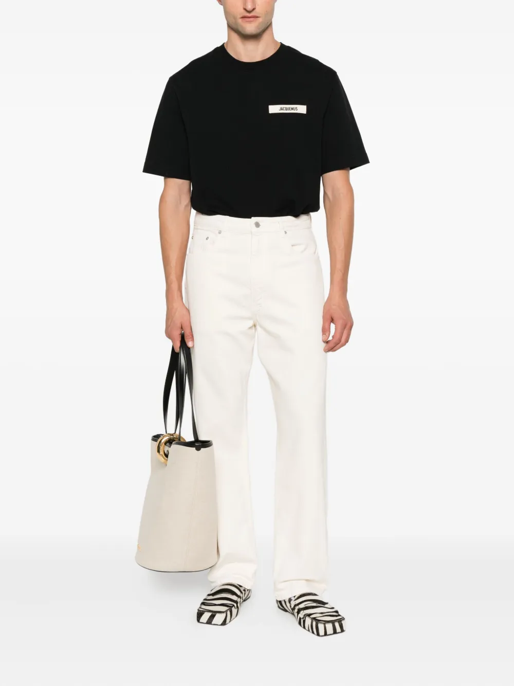 Jacquemus Le T-shirt Gros Grain T-shirt Zwart