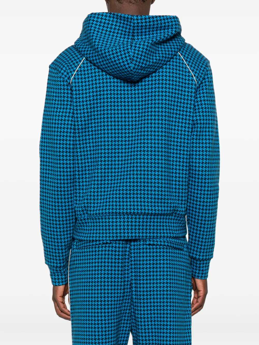 Wales Bonner London hoodie met patroon en rits Blauw