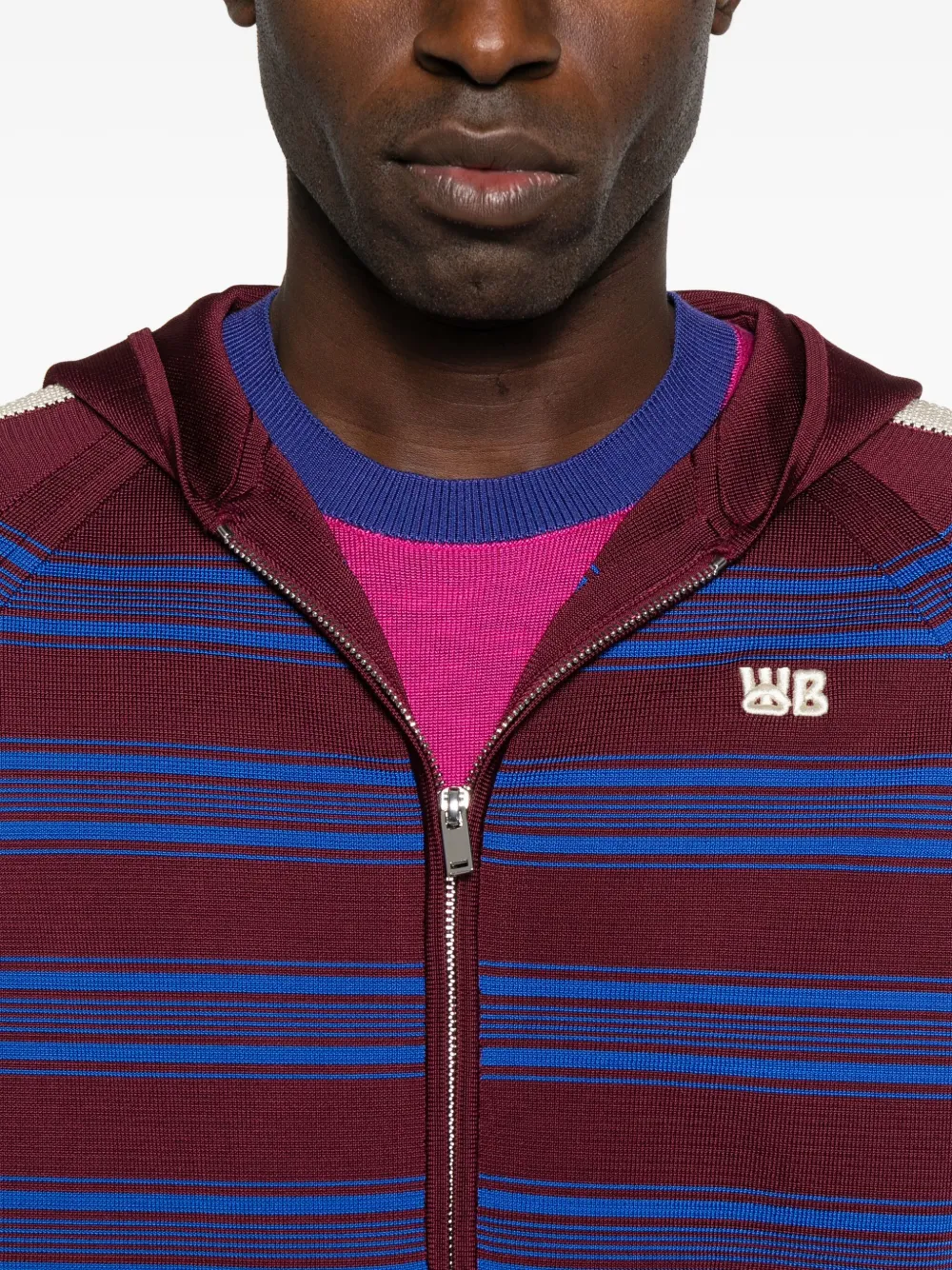 Wales Bonner Music gestreepte hoodie Rood