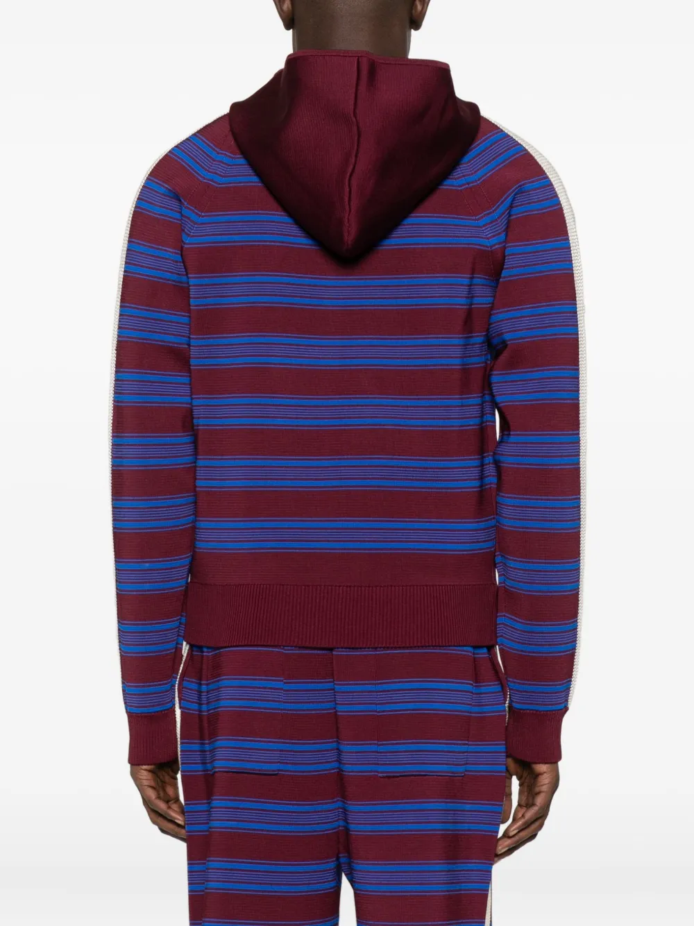 Wales Bonner Music gestreepte hoodie Rood