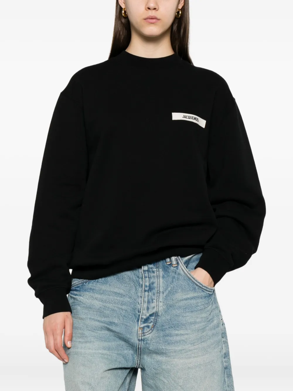 Jacquemus Le Sweatshirt Gros Grain sweater Zwart