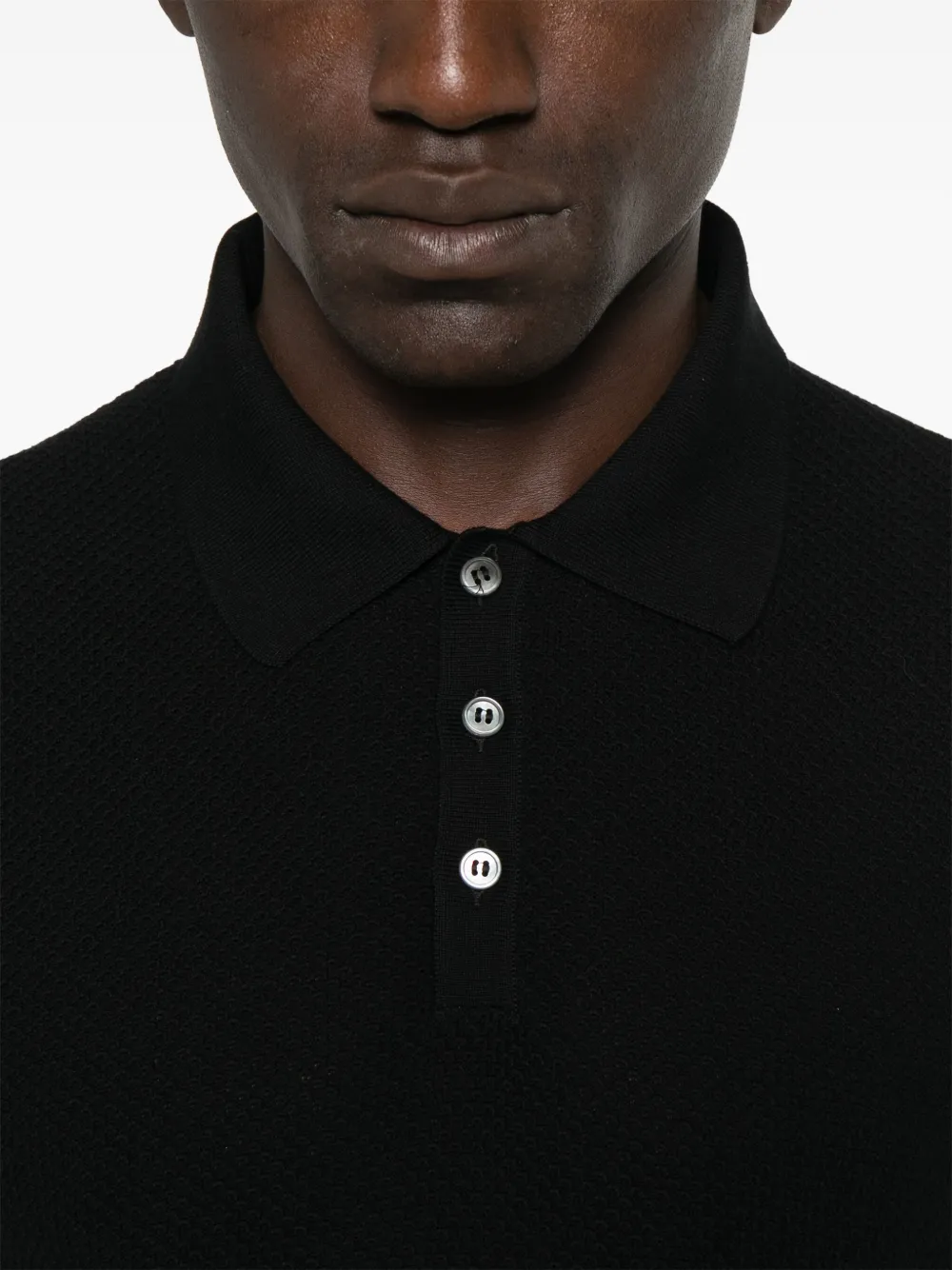 SAPIO Gebreid poloshirt Zwart