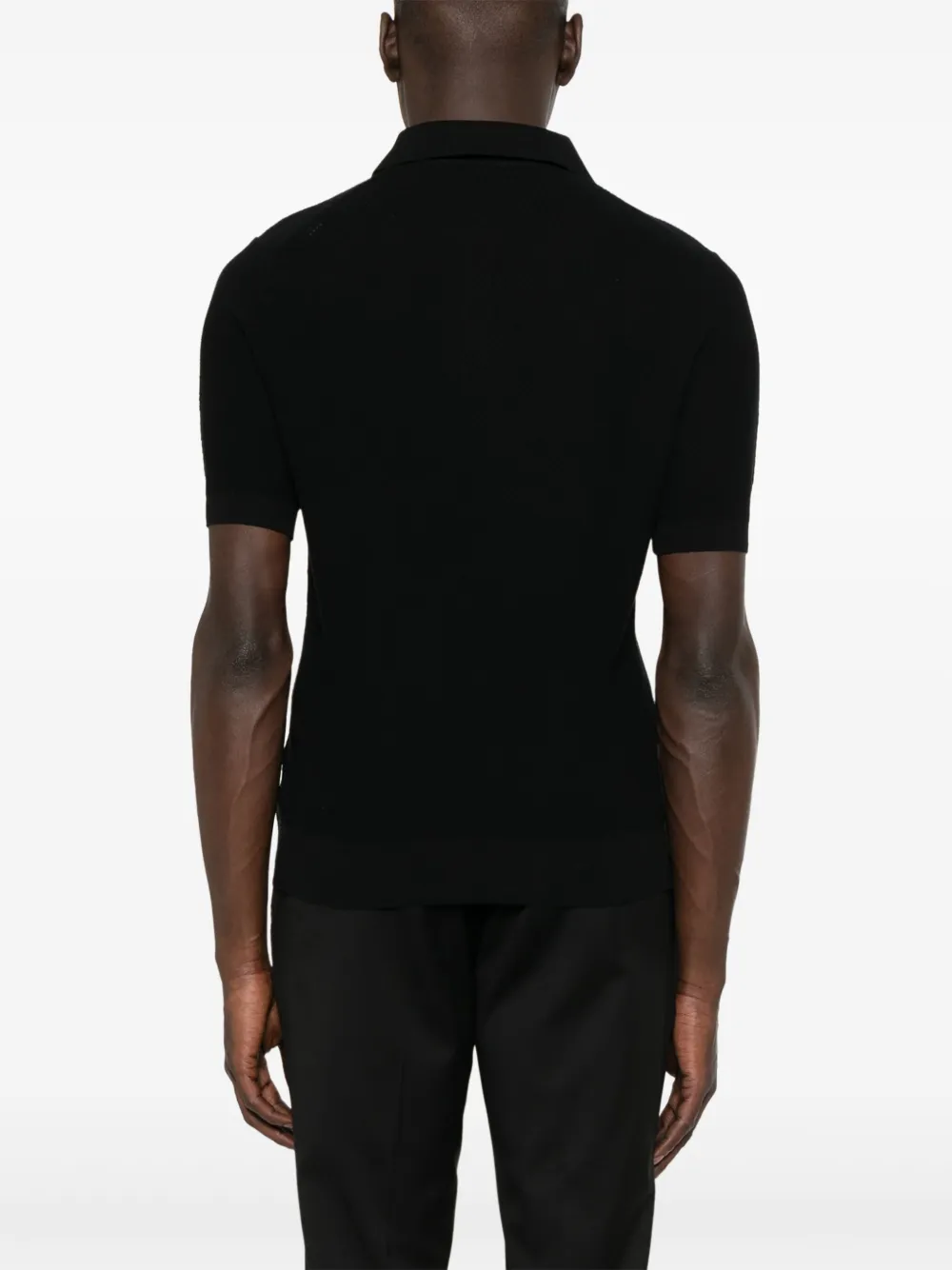 SAPIO Gebreid poloshirt Zwart
