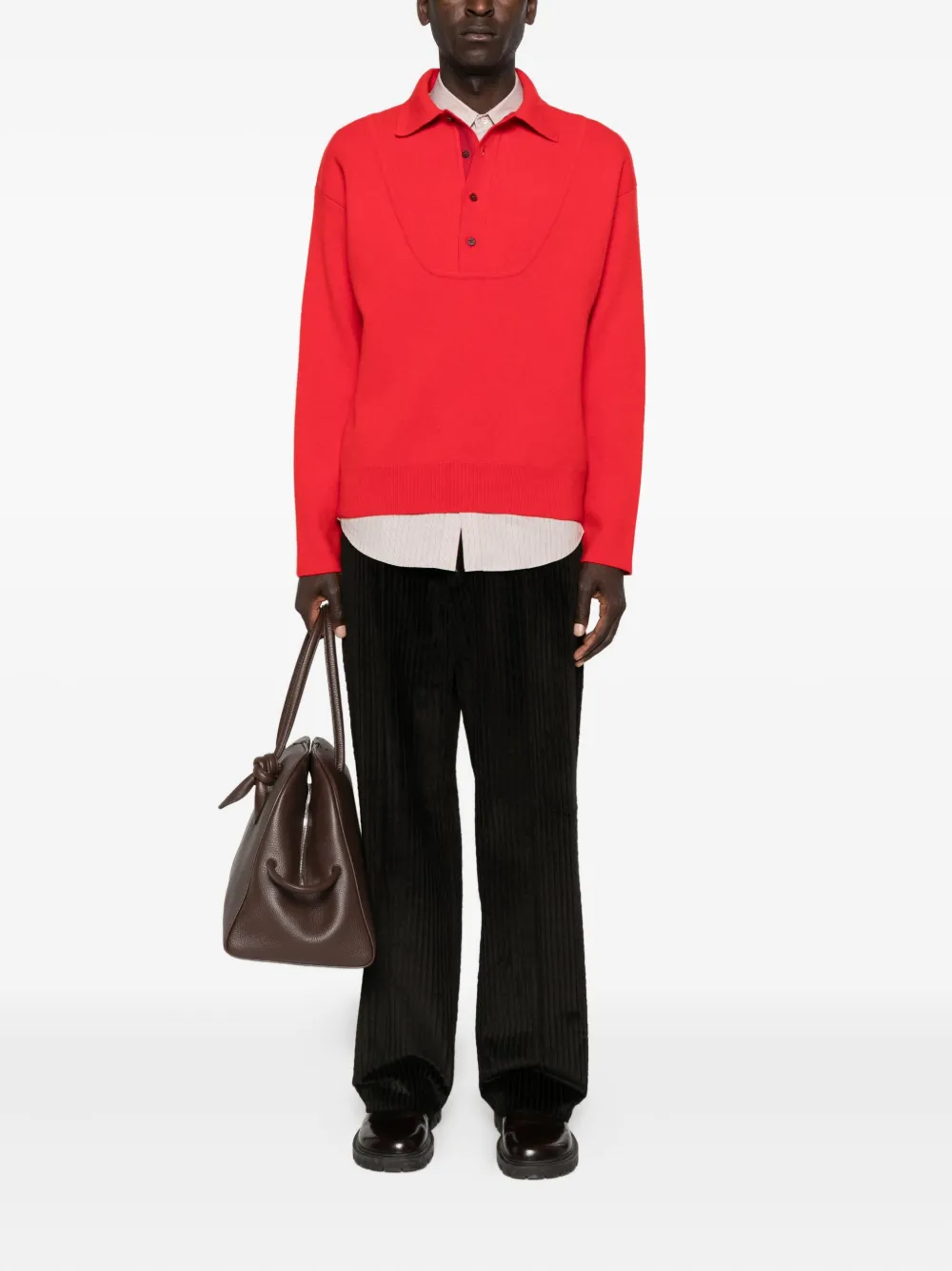 Jacquemus Trui met knopen en polokraag - Rood