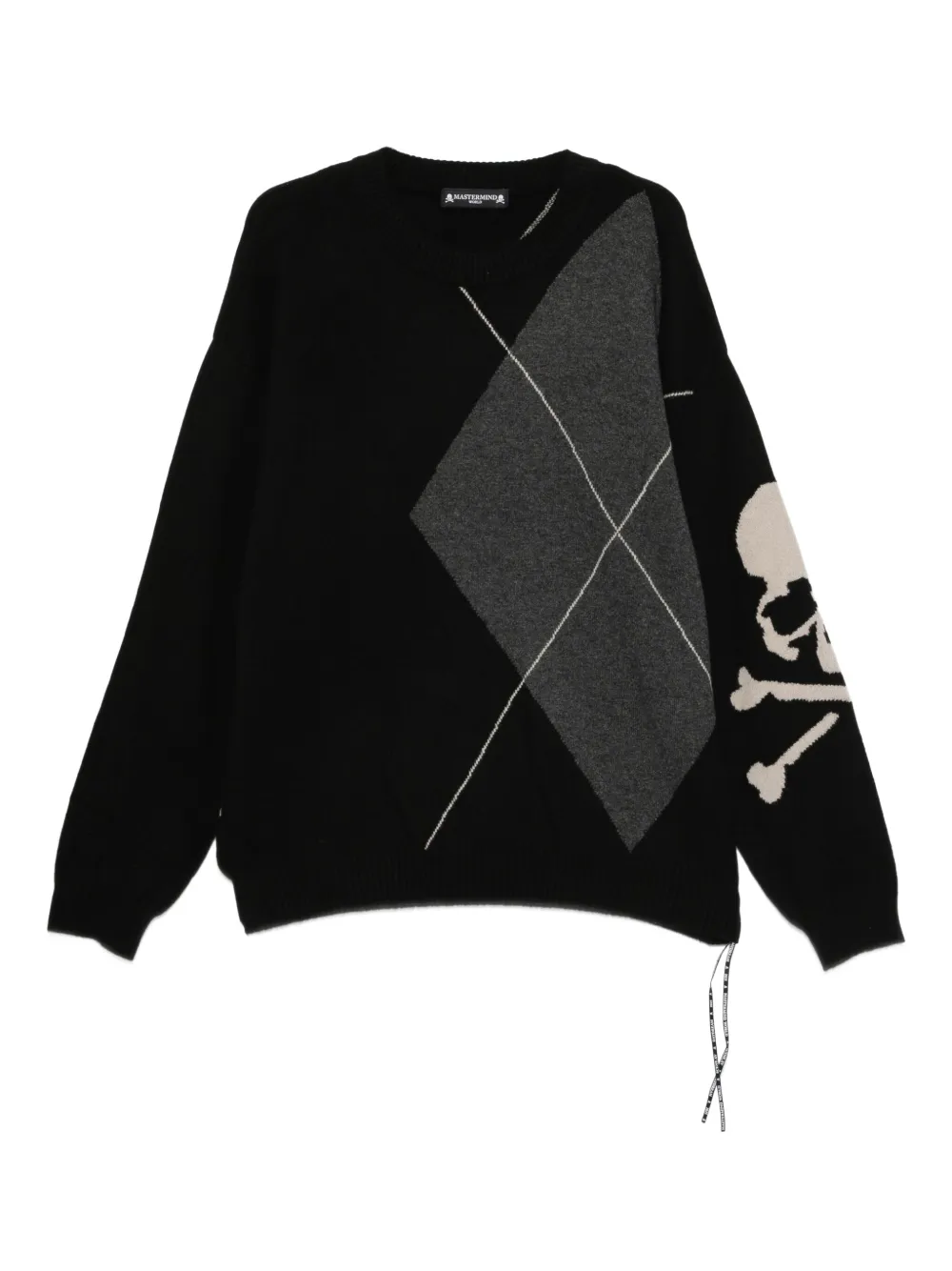 Mastermind Japan argyle skull sweater | Black | Image 1
