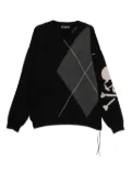 Mastermind Japan argyle skull sweater - Black