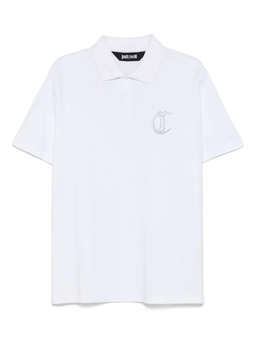 Just Cavalli Poloshirt met geborduurd logo Wit