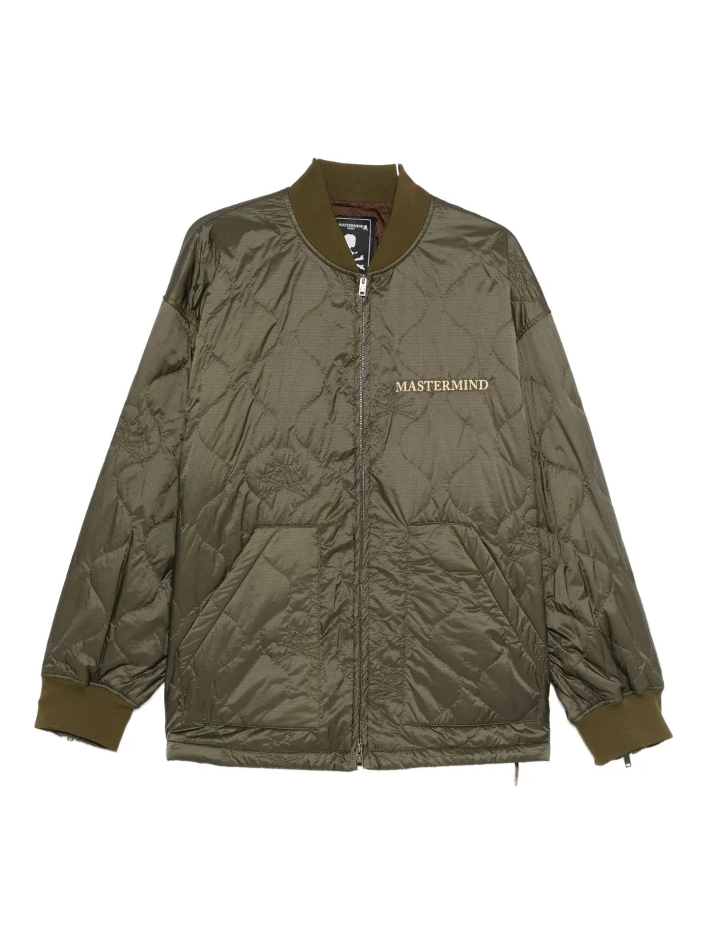 Mastermind Japan logo-embroidered quilted jacket - グリーン Mastermind Japan logo-embroidered quilted jacket - グリーン