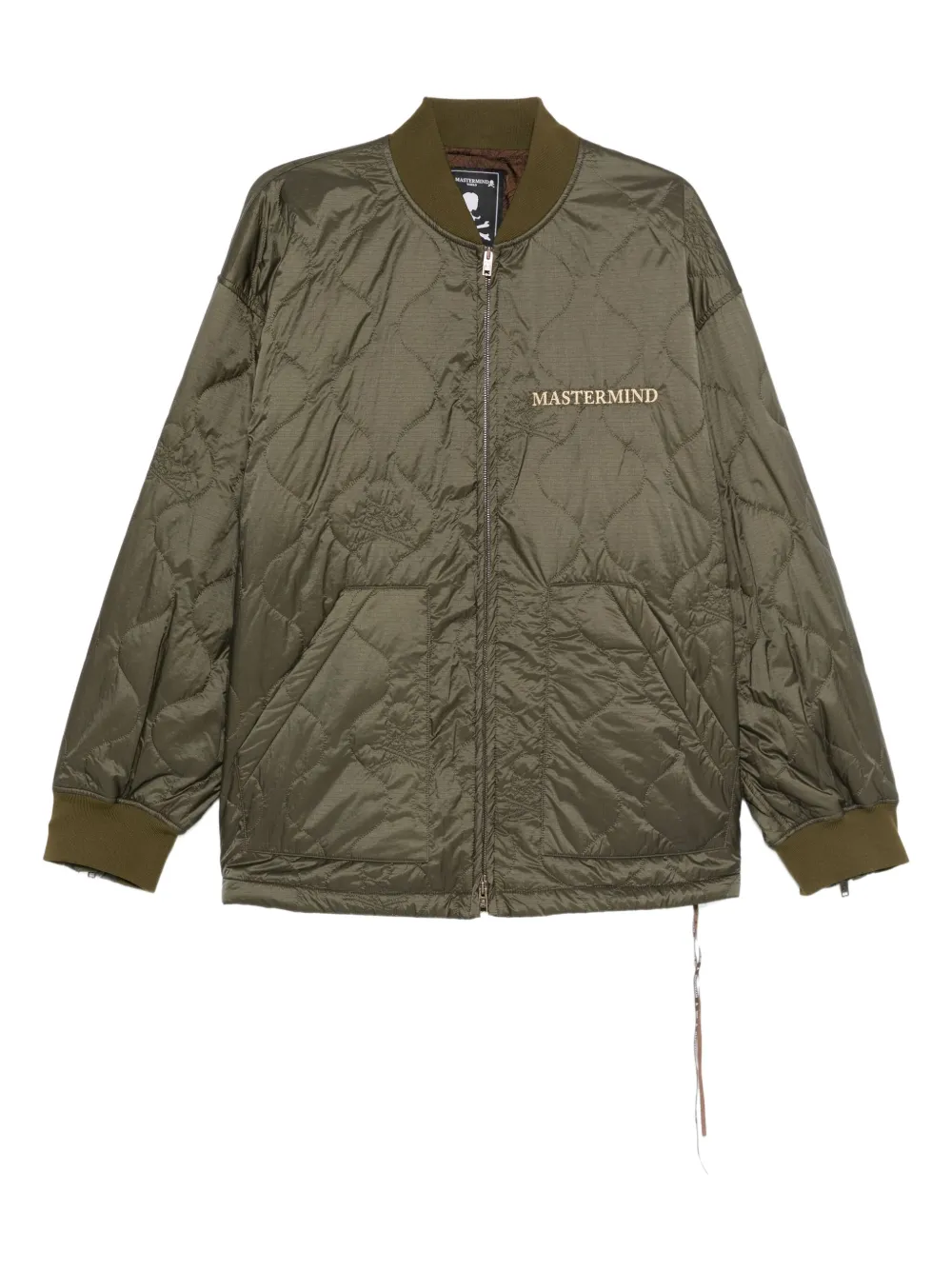 Mastermind Japan logo-embroidered quilted jacket | Green | Image 1