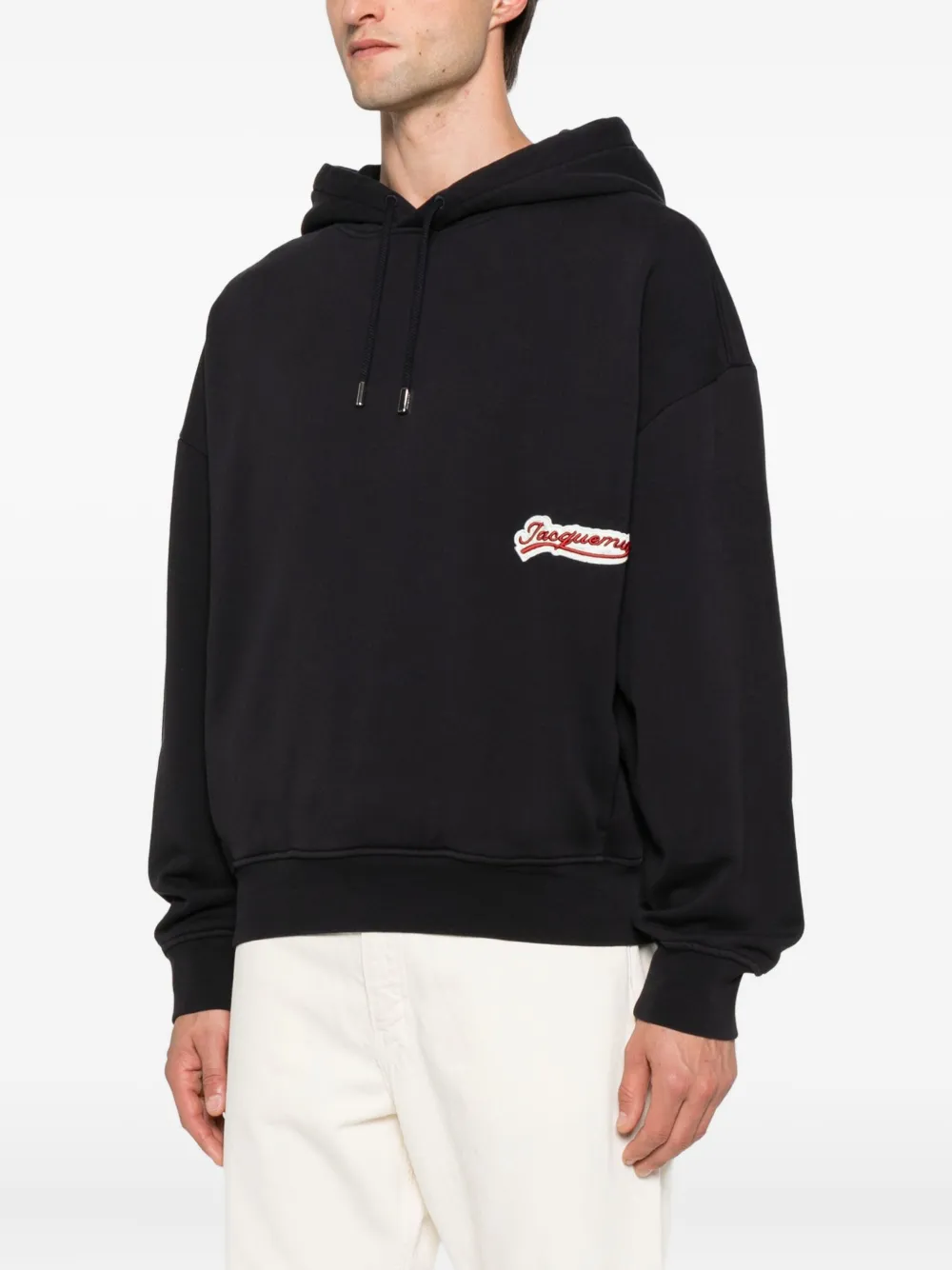 Jacquemus logo-patch hoodie Blauw