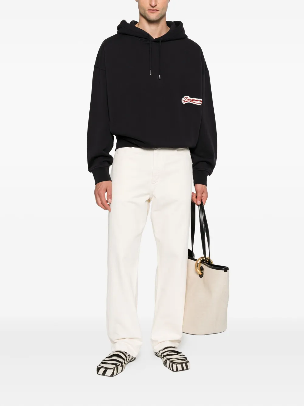 Jacquemus logo-patch hoodie Blauw