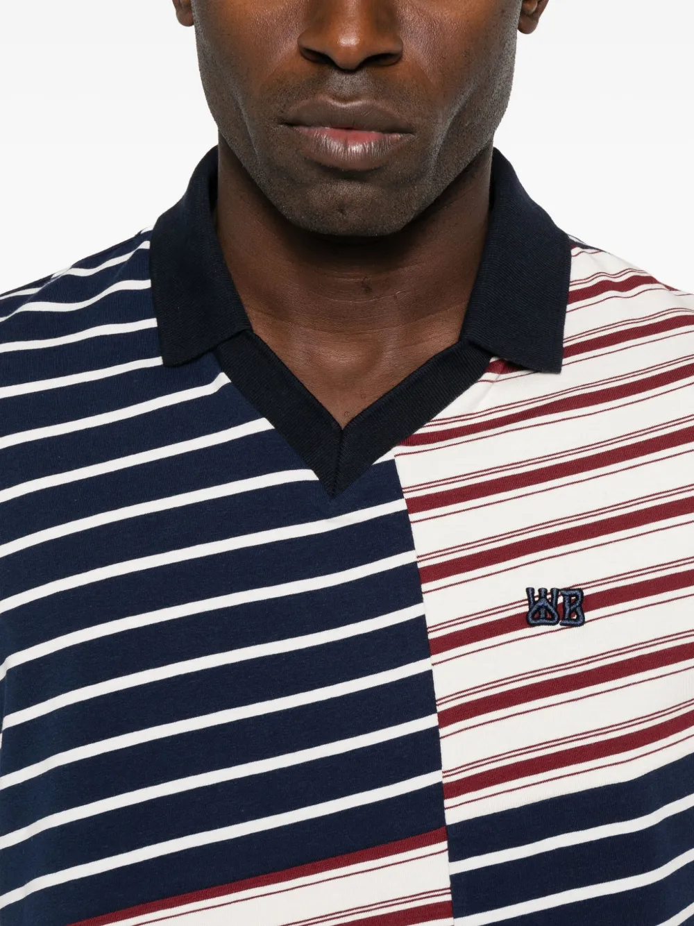 Wales Bonner Striped Panelled T-shirt In White