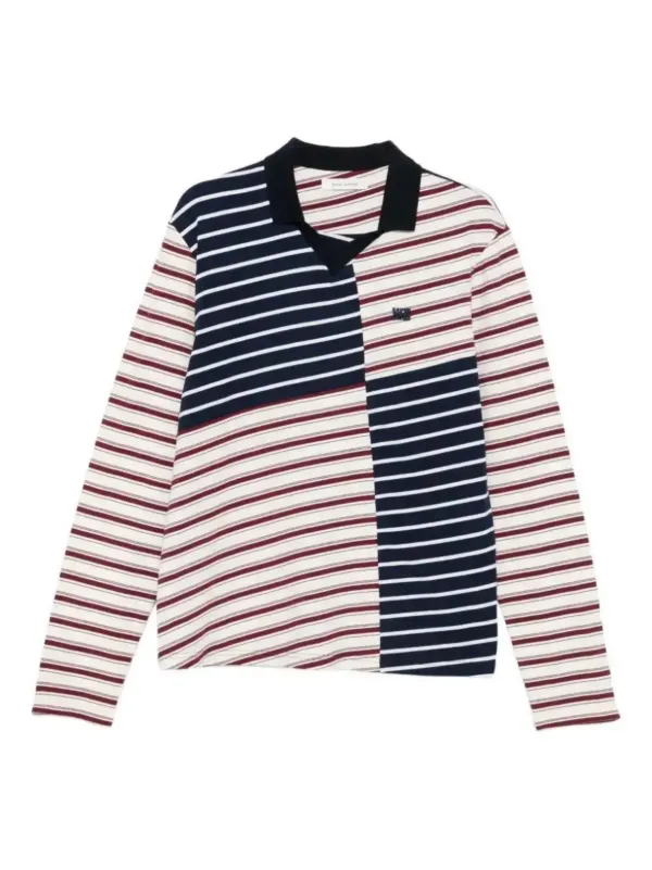 WALES BONNER /ウェールズボナー/ ストライプラガーシャツ Wales Bonner ストライプ パネル Tシャツ | ホワイト | FARFETCH JP