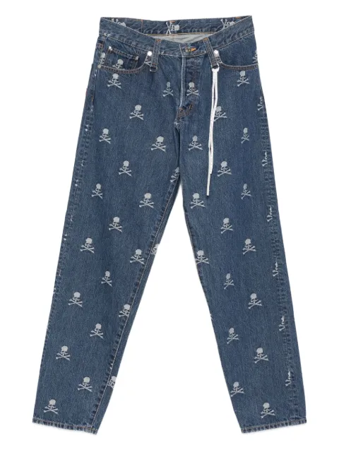 Mastermind Japan skull-embroidered jeans