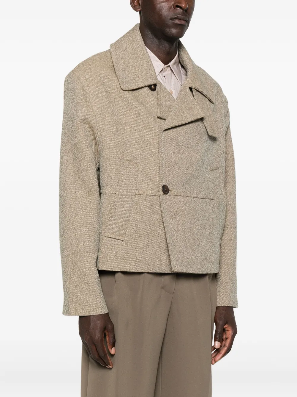 Jacquemus Button-fastening Jacket In Brown