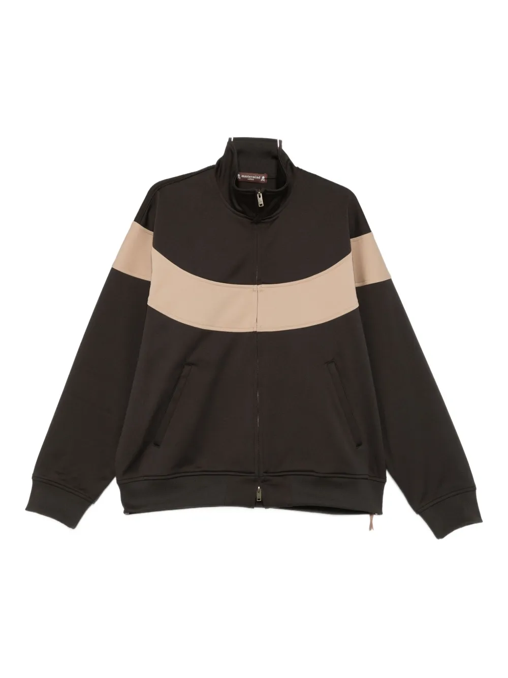 Mastermind Japan Panelled Zip-up Track Jacket In Brown