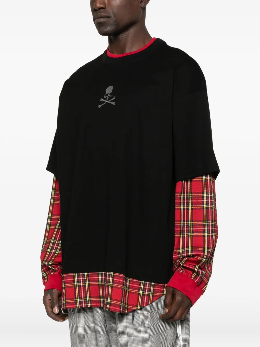 Mastermind Japan Laminated Plain Knitted Short-sleeved T-shirt In Black