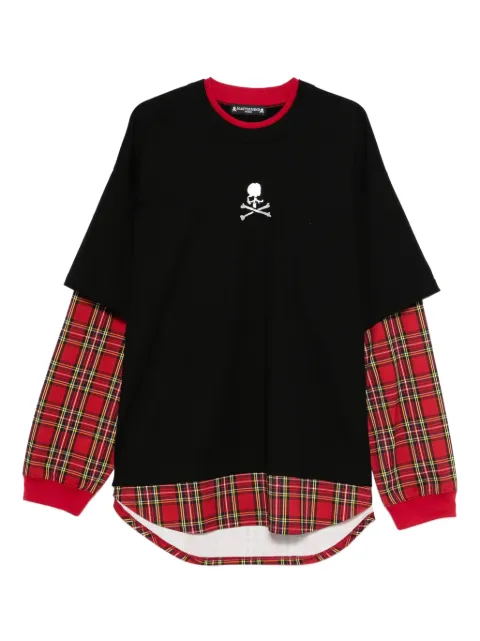 Mastermind Japan plaid layered long-sleeve T-shirt