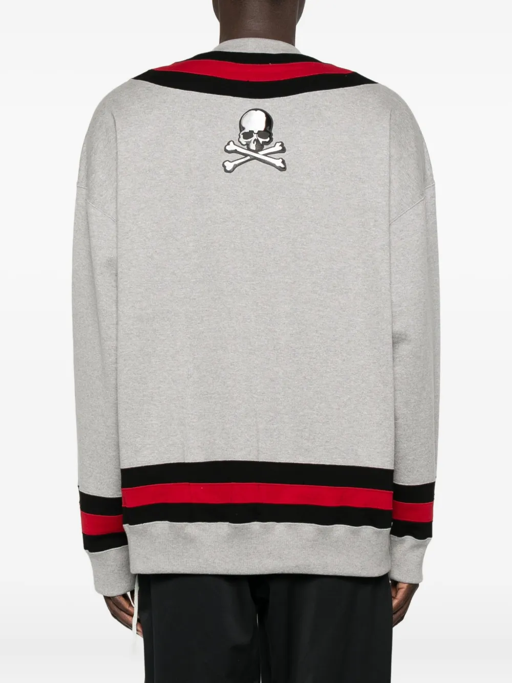Mastermind Japan V-neck Varsity Sweater In Gray