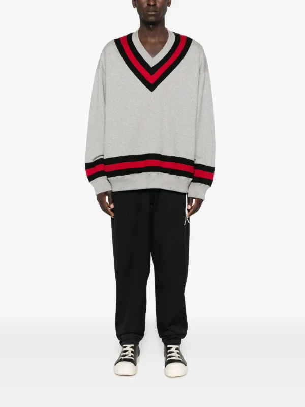 Mastermind Japan v-neck Varsity Sweater | Grey | FARFETCH CA
