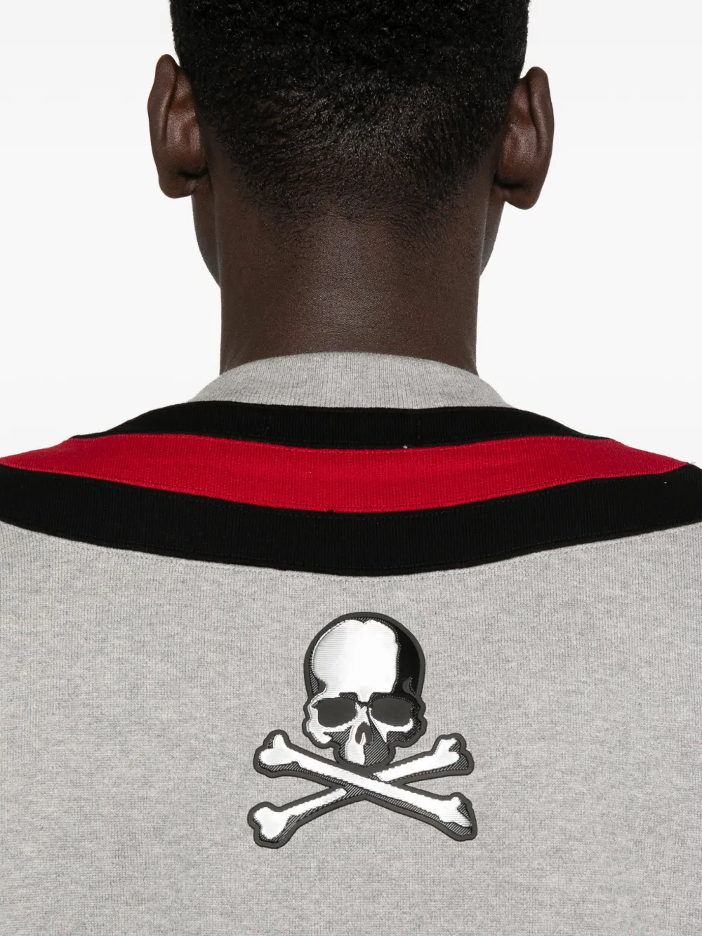 Mastermind Japan V-neck Varsity Sweater In Gray