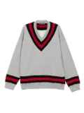 Mastermind Japan v-neck varsity sweater - Grey