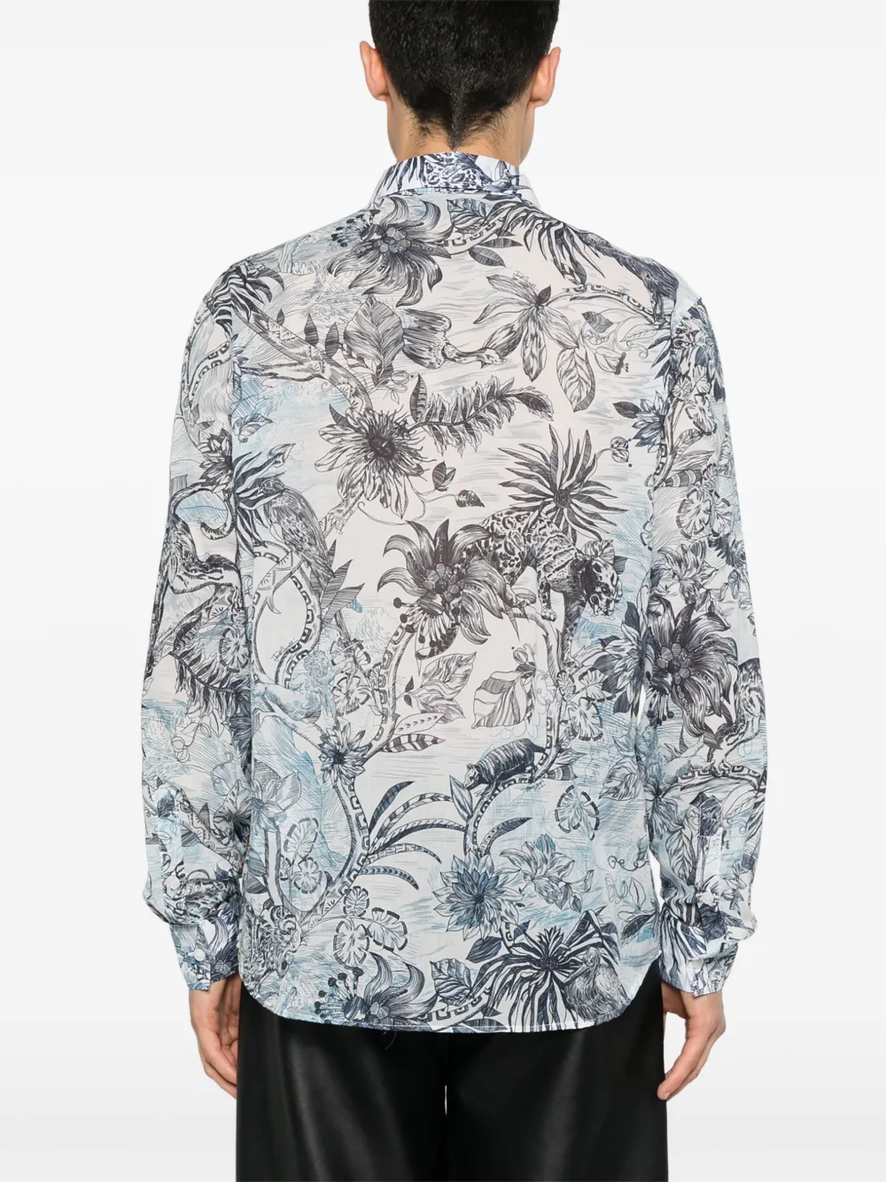 Just Cavalli Overhemd met print Blauw