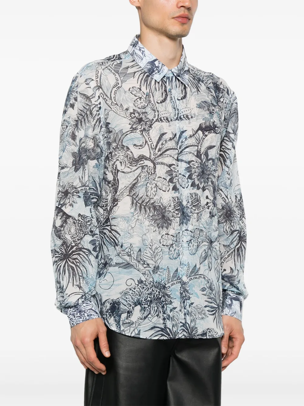 Just Cavalli Overhemd met print Blauw