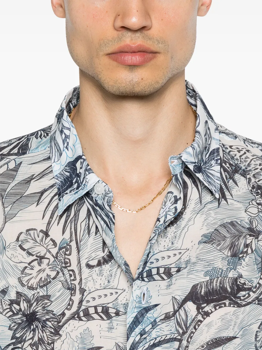 Just Cavalli Overhemd met print Blauw