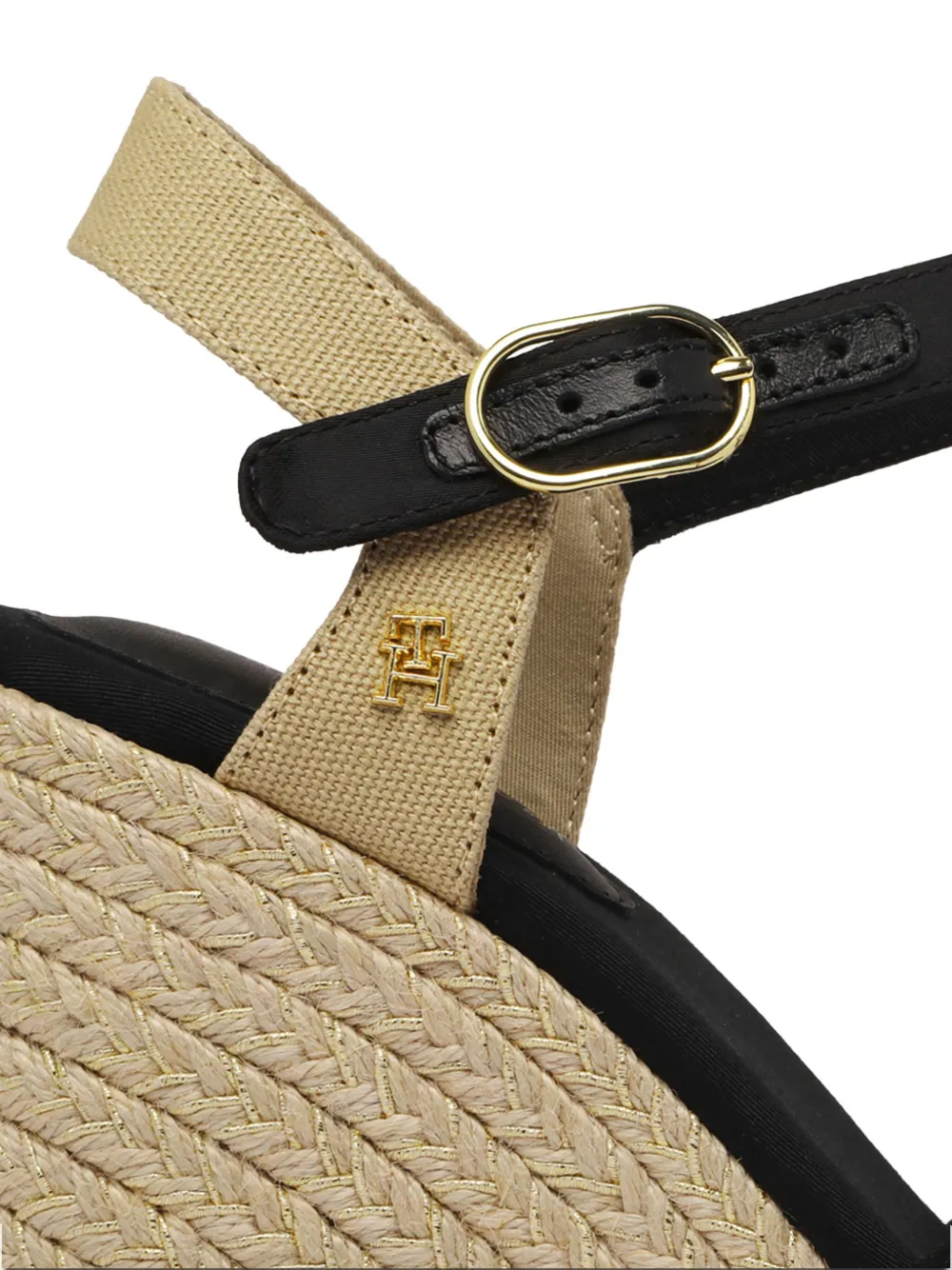 Tommy Hilfiger 102mm satin-trim wedge sandals Black