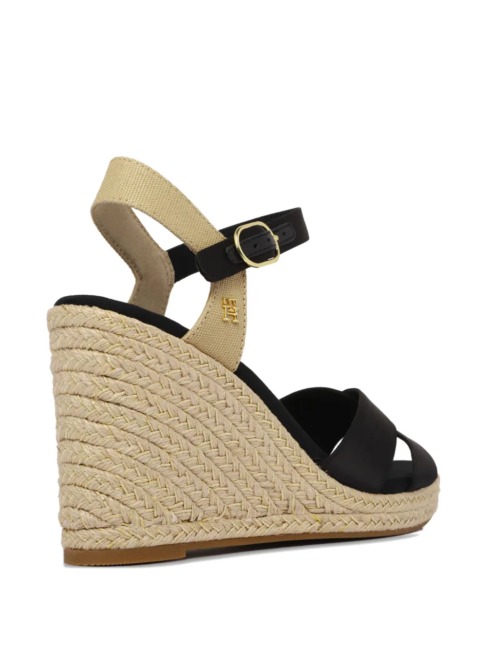 Tommy Hilfiger 102mm satin-trim wedge sandals Black
