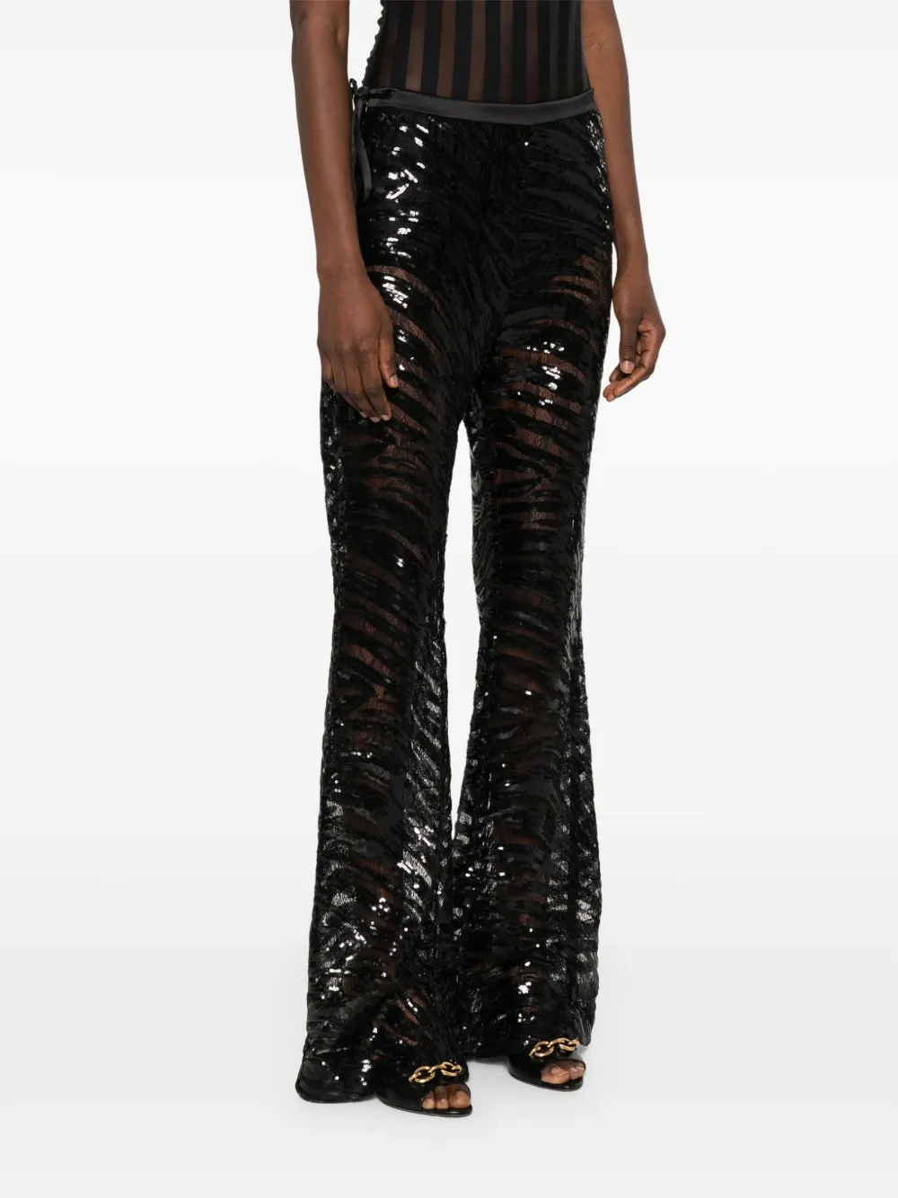Shop Just Cavalli Paillette-embellished Trousers In Black