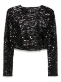 Just Cavalli sequinned crop top - Black