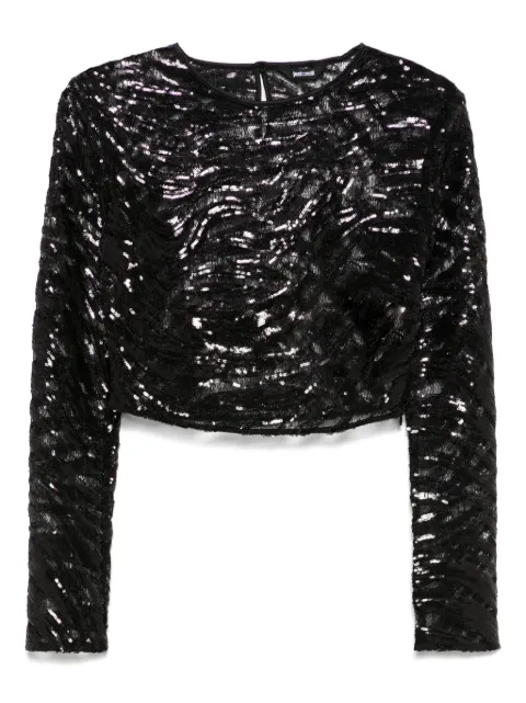 Just Cavalli Blusa cropped com paetês
