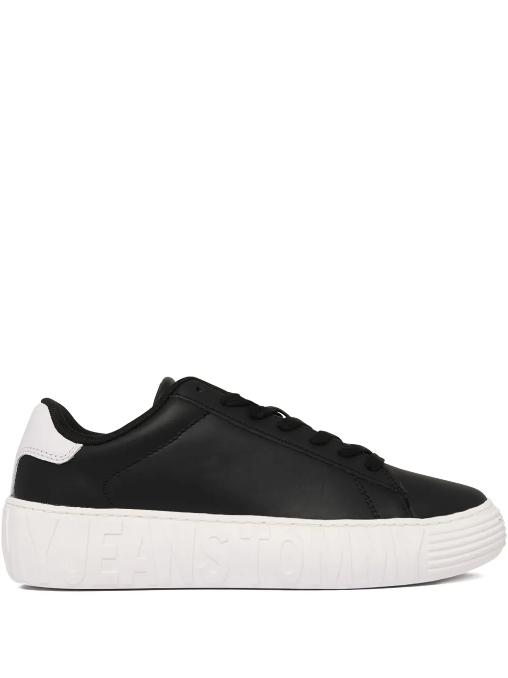 Tommy Jeans leather sneakers Black