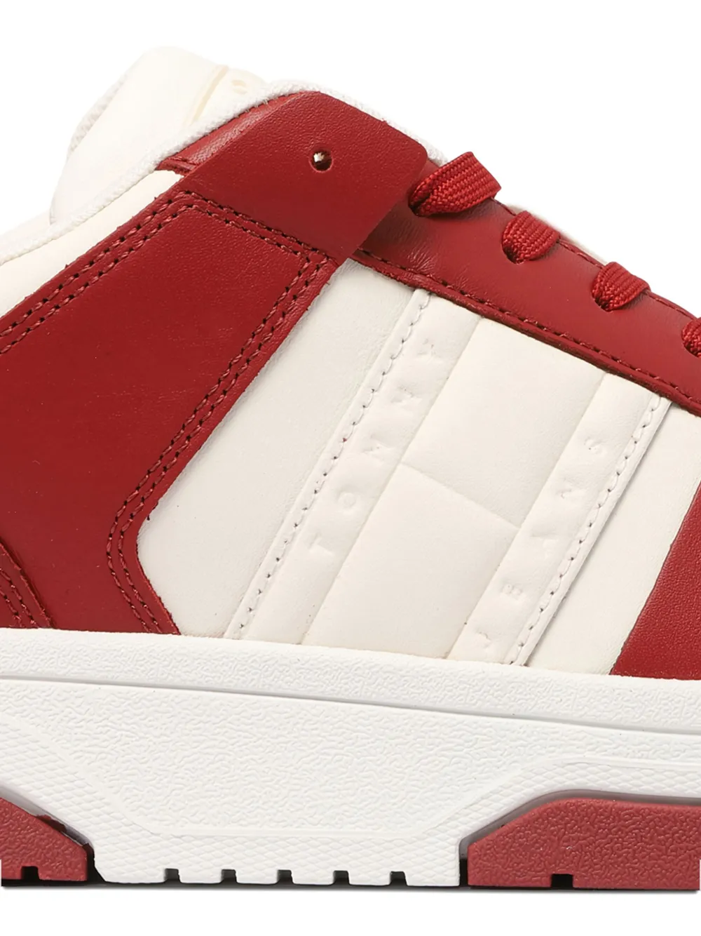 Tommy Jeans leather sneakers Red