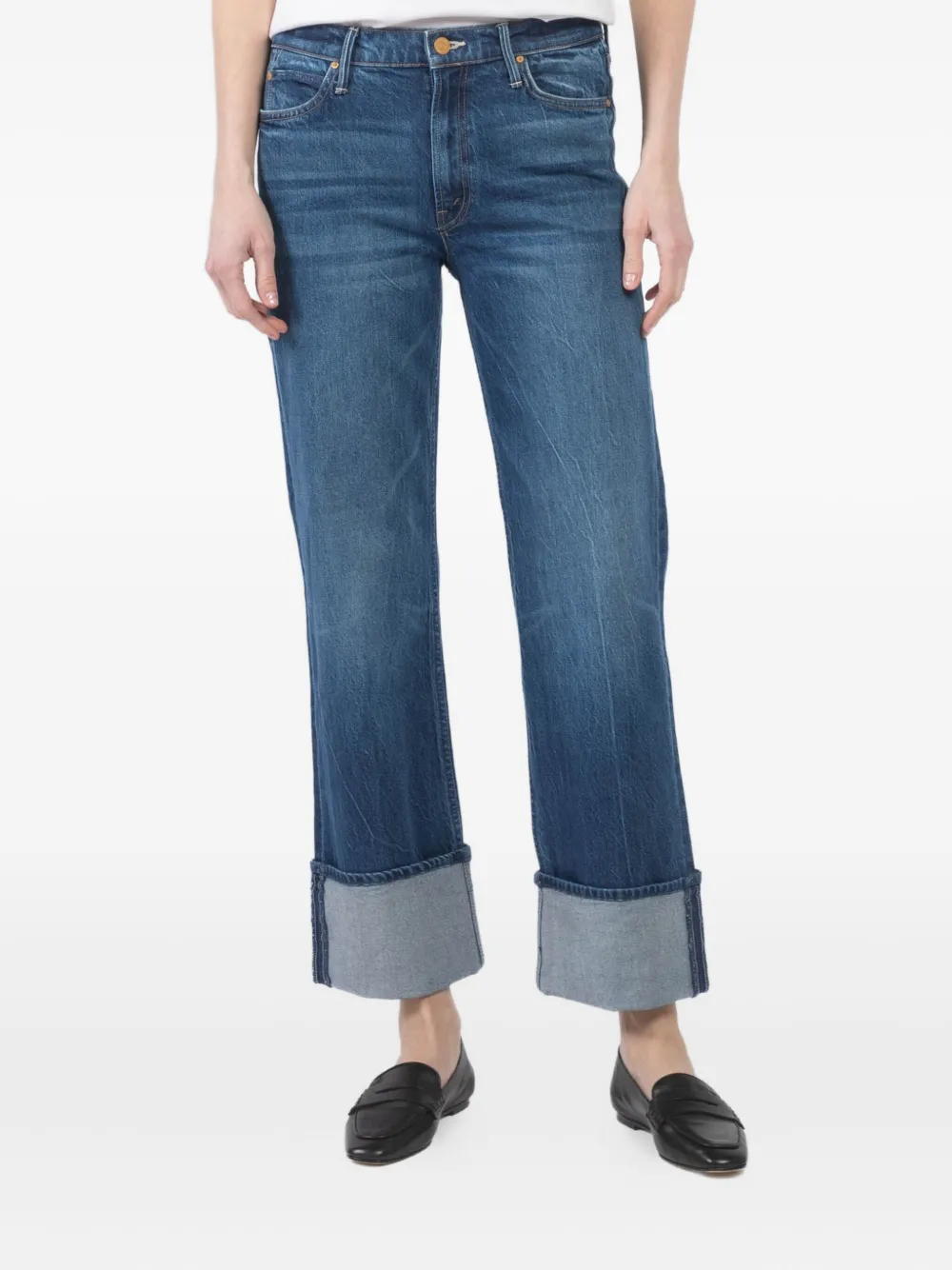 Mother The Checkerboard Duster Flood Cuff Jeans