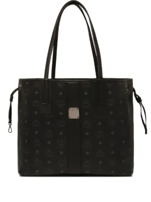 MCM ブラックレザートートバッグ MCM レザー トートバッグ | ブラック | FARFETCH JP