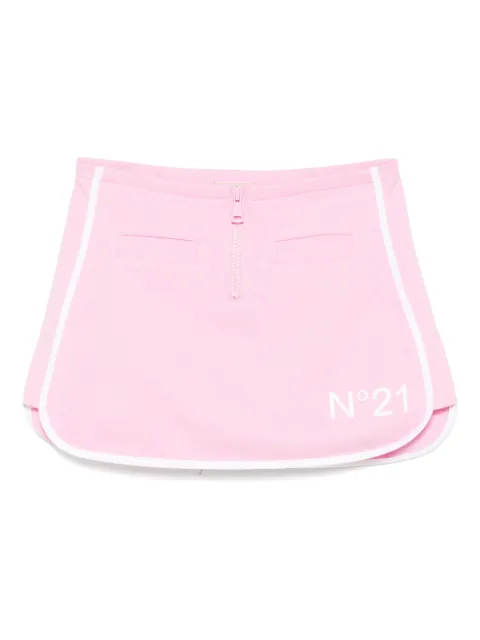 Nº21 Kids rubberised-logo skirt