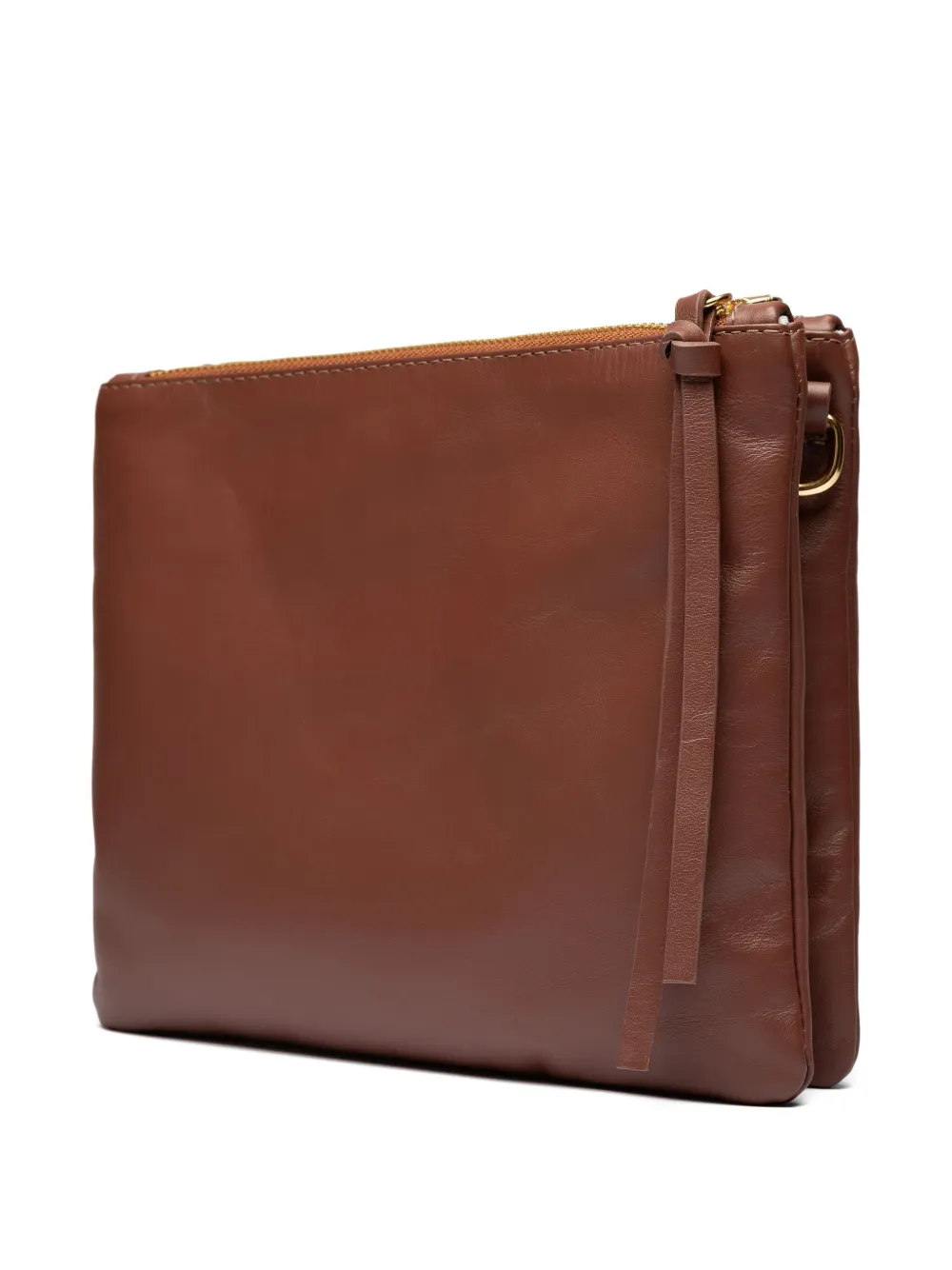 Sarah Chofakian Barbara leather clutch bag - Bruin