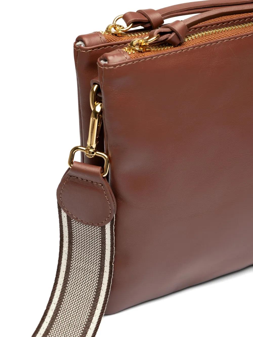 Sarah Chofakian Barbara leren crossbodytas Bruin