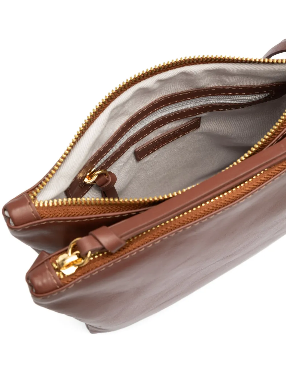 Sarah Chofakian Barbara leren crossbodytas Bruin
