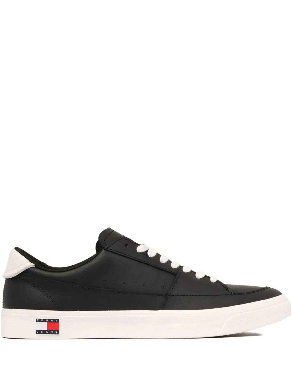 Tommy Jeans leather sneakers Black