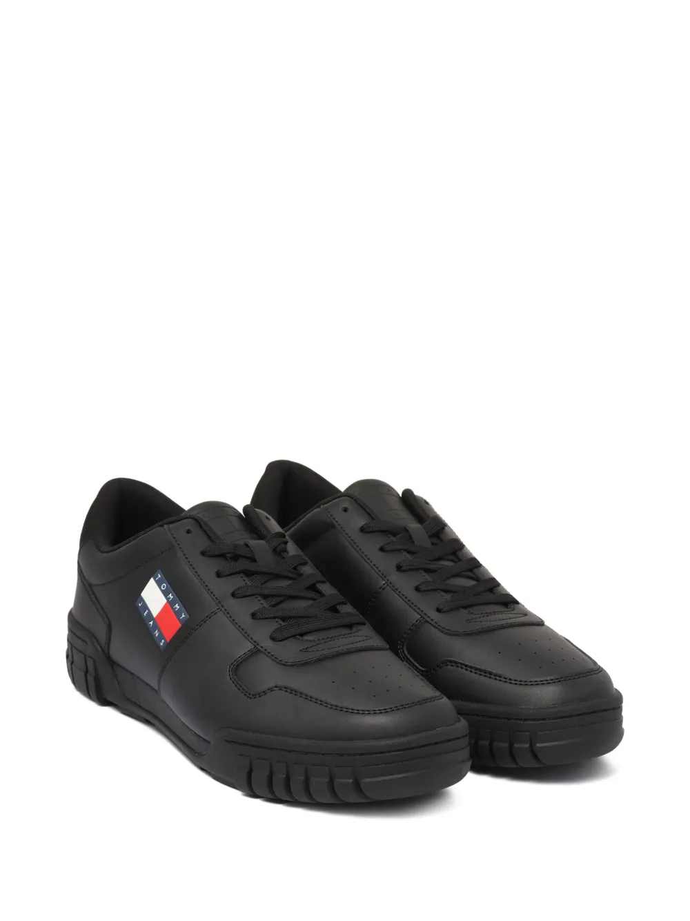 Tommy Jeans leather sneakers Black