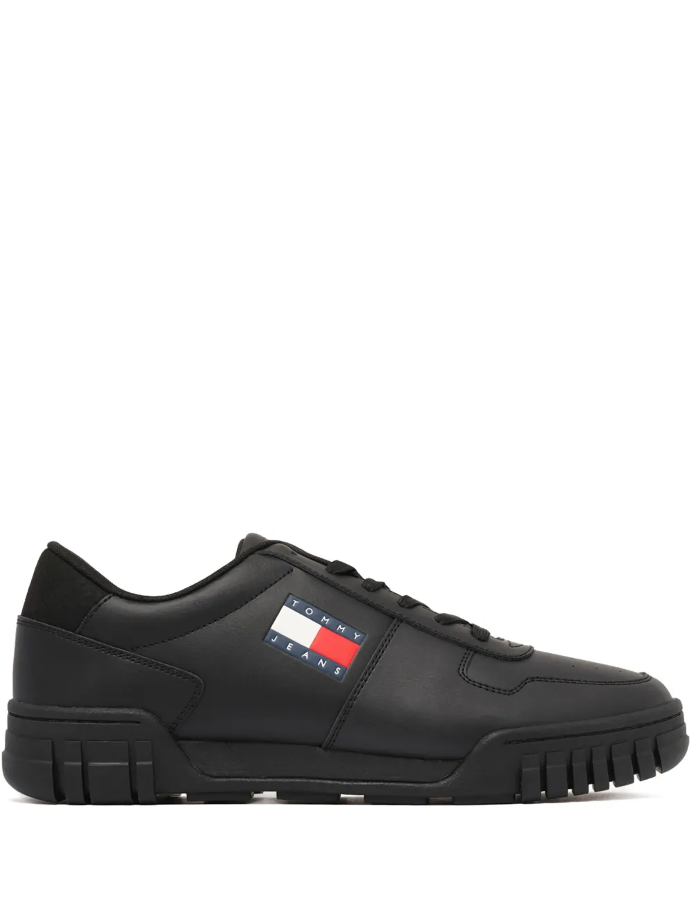 Tommy Jeans leather sneakers Black